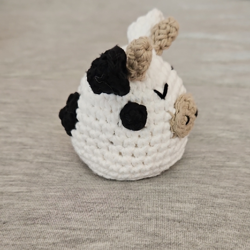 Handmade Crochet Cow Plush - Picture 3 of 5